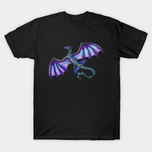 Flying Purple and Black Dragon T-Shirt